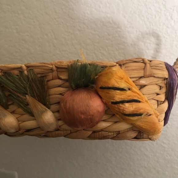 VTG Raffia Woven Basket With Handles~for Pyrex Baking Dish - Picture 3 of 10